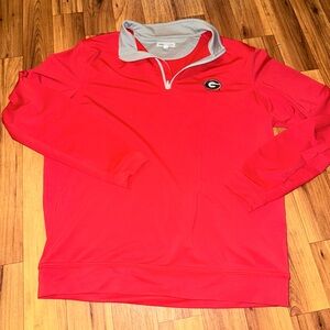 Peter Millar Red and Gray Pullover